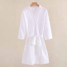 강아지용가운 봄가을 얇은타입 잠옷 순면 물흡수 빠른건조 남성롱웨어 미용실 호텔 샤워가운 여성여름옷 커플용품, C06-화이트(남성)