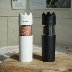 벨라쿠진 블랙라인 전동 후추 소금 깨갈이 그라인더 2종 세트 16.5 x 7.3 x 19.5 cm, 1세트