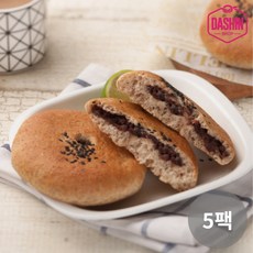 [주문 후 제빵] 통밀당 천연발효 통밀팥빵 500g(5개입) / 아르토스베이커리 비건빵, 500g, 5개