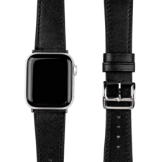 모할랩 애플워치 3/4/5/6/7/8/SE 호환 가죽 싱글 레더 스트랩 + 보호필름 1p 세트, 01블랙, 38mm