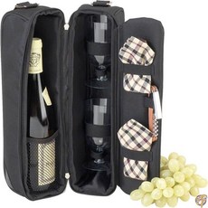 [일본정품수입]Picnic at Ascot 와인백 단열 소재 글라스 냅킨 코르크 제외 (London Plaid), 1개, 한개옵션1