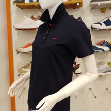 루이까스텔 23년 SS신상 여성 봄여름 배색 단추 기본 PK 반팔 카라 티셔츠