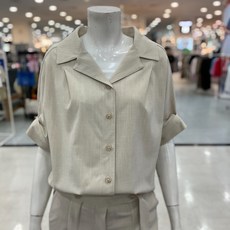 숲 카라넥 셋업 옆트임 반팔 블라우스 OA5SST8