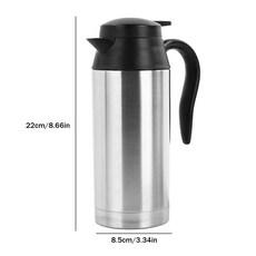 전기 난방 자동차 주전자 캠핑 여행 물 커피 우유 보온 머그잔 스테인레스 스틸 가열 컵 750 ml 450ml 12V 24V, 12v 750ML