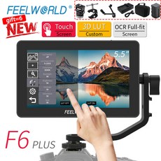 프리뷰 모니터 FEELWORLD F6 PLUS 4K 모니터 5.5 인치 카메라 DSLR 3D LUT 터치 스크린 IPS FHD 1920x1080, 02 F6 plus GIFT