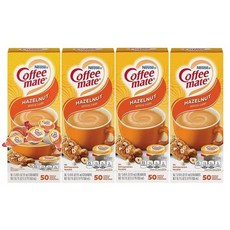 Nestle Coffee Mate 커피 크리머 아몬드 밀크 액체 크리머 싱글 식물 기반 유제품 없, 4개, 50개입