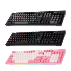 AN02 블랙 RGB 축교환 게이밍 기계식 키보드(적축), 적축, 적축