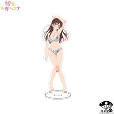 여친 빌리겠습니다 렌탈여친 카노카리 굿즈 웨딩 비키니 아크릴 스탠드 피규어 장식, J, 높이 약 16cm, 1개