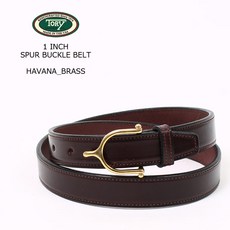 TORY LEATHER 토리레더 1인치 소가죽 벨트 1 INCH SPUR BUCKLE BELT HAVANA BRASS 일본직구