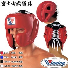 FG-2900 헤드 기어 페이스 가드 타입 (위닝 복싱) 프로텍터 헤드 가드 FG2900 WINNING boxing Headgear Face Guard Type, ブラック, L, 1개