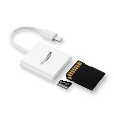 애니포트 아이폰 8핀 OTG SD / TF 카드리더기, AP-ICR20, WHITE, 1개