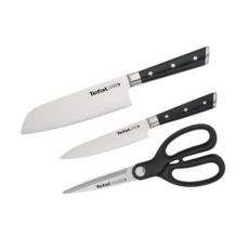 테팔 컴포트 주방칼 2종 + 아이스 포스 주방가위 세트, 10세트, 검정(가위+식도15cm+12cm)