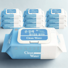 미엘 클린워터 물걸레 청소전용 물티슈 청소용 엠보싱 캡형80매x10개(소박스), 본품, 10개