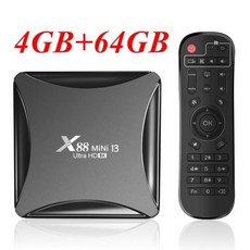 UHD 유튜브 스마트 미디어 플레이어 X88 미니 13 안드로이드 13.0 TV 박스 RK3528 쿼드 코어 2G 16G 4G 32G 2.4G 5G 듀얼 와이파이 H.265 8K, 3) 미국 플러그 - 4GB 64GB - h.265미디어플레이어