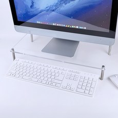 홈앤툴즈 투명 아크릴 모니터 받침대 선반, 1개, 투명 - 대형