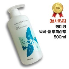 [정품] 청미정 박하 쿨 두피샴푸 500ml 쿨링샴푸 두피건강 두피세정 두피케어 청량감 삼백초추출물 두피건조케어 산뜻함 헤어클렌징 헤어클리닉 헤어각질케어, 1개