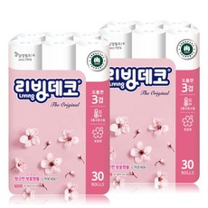 크리넥스 울트라클린 3겹 25M 30롤x2팩 /두루마리 휴지, 삼정펄프 리빙 3겹 데코 더 오리지널 30M 30롤x2