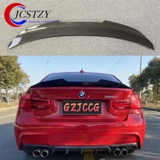 PSM 스타일 리어 스포일러 윙 BMW F30 3시리즈 4도어 12-18 F80 M3 세단 14-19 립 익스텐션 Carbon fiber look, 유광블랙
