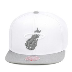 Mitchell & Ness Miami Heat Snapback Hat Adjustable Cap - Retro 4 Cool Grey