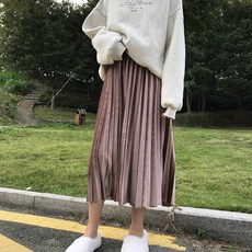 벨벳플리츠스커트