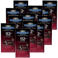 Ghirardelli 인텐스 카카오 92% 다크 초콜릿 바 90g 12개