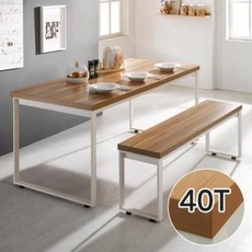 아트박스/이스마트 [세트할인] 스틸헤비 테이블+의자세트1600x600 사각 / 40T, (사각)블랙