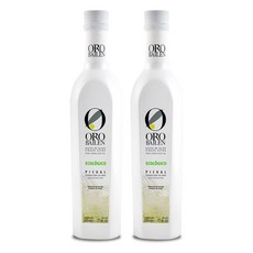 오로바일렌 피쿠알 500ml 2병 엑스트라버진 올리브오일 스페인 ORO BAIL?N BIO PICUAL 500 ML Extra Virgin Olive Oil Organic 500 ML Glass bottle, 2개