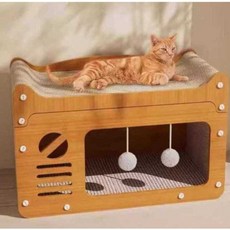  스크래쳐상자 고양이침대 긁힘판 원목숨숨집 하우스, Maotou스타일고양이소파고양이둥지 