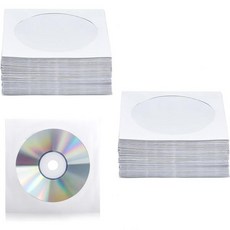 200개의 PCS CD DVD 슬리브 투명 창과 클로즈 플랩이 있는 프리미엄 화이트 페이퍼 봉투 홀더 표준 크기 DVD와 호환되는 120그램 무게의 종이