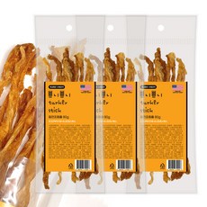 미국산 칠면조힘줄 강아지간식 모음, 쁘니쁘니 칠면조힘줄 80g, 3개, 80g - 프레스키