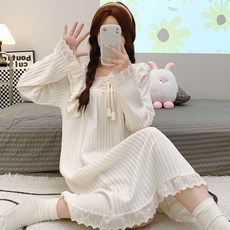 날씬해보이는 공주 레이스 잠옷 원피스 파자마 빅사이즈