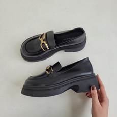 클래식 청키 통굽 로퍼(4cm Black)