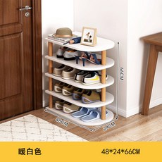 원목 신발정리대 틈새 오픈형 거치대 선반 48X24X64CM 공간활용 5단 거실화, 12 5단❤️복지용 웜화이트 48x24x66cm, 1개