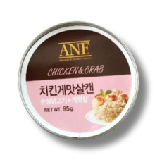 ANF 강아지 간식 캔, 치킨 + 게맛살 혼합맛, 95g, 48개