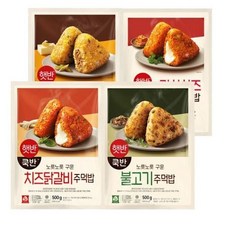 (냉동) 비비고 주먹밥4종(치즈닭갈비+김치치즈+버터장조림+불고기), 1세트
