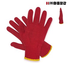 화흥 적색 면장갑 색사장갑 빨간목장갑, 10개, 빨강 레드