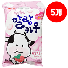 롯데 말랑카우 딸기 79g x 5개 무료배송 / 사탕 과자 간식
