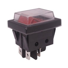 전기 AC 20A 250V 버튼 레드 4 스위치 장비 2 플러그 개 37x30x30mm 로커 125V 16A, 220V, 2 Pcs, 2개