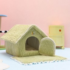 강아지집 유지하는 숨숨집 하우스 유지 겨울에 고양이 따뜻하게 수면 텐트 매트 보온 강아지, 1개