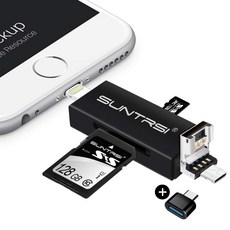 suntrsi TF / SD 카드 리더기 iPhone / OTG Android / 컴퓨터와 호환, 1개