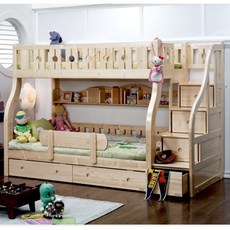 에보니아 프리미엄 올리버 원목 아동 이층침대 프레임 기본형 (매트선택), 인조라텍스(화이트)