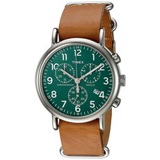 [타이맥스 정품] 위켄더 크로노그래프 40mm 시계 탠/다크 그린, Tan/Dark Green