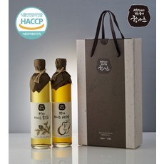 사과식초 발효식초 식초 천연발효식초 천연식초 천연발효식초 자연발효식초 건강음료 명절선물 500ml 2병, 단일상품