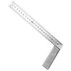 스텐 직각자 고정밀 90도 L장형 자 강철 목공 각도기, 1개, 500x250mm 직각자