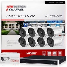 HIKV 8 채널 보안 카메라 시스템 키트 DS 7608NI Q2 8P 8CH 4K 2SATA PoE NVR 6x 2CD2043G2 IU 업그레이드 2CD2043G0 I 2CD, Bullet Kit 8CH + 8CAM - ds-7608ni-i2