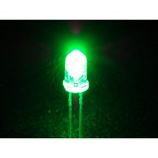 아두이노 LED 5파이 5mm 고급 고휘도 투명 녹색 발광다이오드 Green Transparent LED 0.1%의 비밀, 100개 - 5파이led