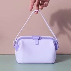 휴대용 보온보냉소품 모빌리티 실리콘 식품급 도시락가방 콤팩트 다용도 신선 보관함, 자주색, 1개