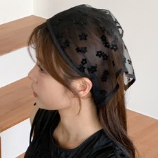 지누초이 헤어 반다나 머리 스카프 레이스 삼각 스카프 상품 이미지