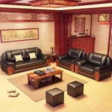 가죽소파 6인용 대형 카우치 사무실 응접실 소파 신중식 3인 사무용 티 테이블 세트, 01 프리미엄 시피 3인위(컬러비고), 01 조합하다