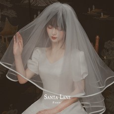 코고툴 머리띠 풍성한 웨딩면사포 블랙 화관 촬영
